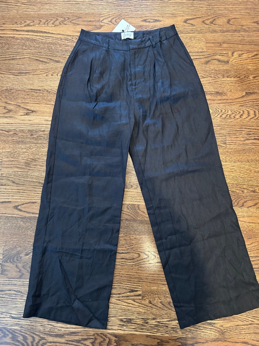 NWT DISSH NORAH LINEN TROUSERS, BLACK, Size 10